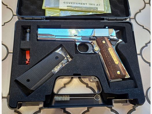 Colt 1911 Chrom, nowy, nie strzelany, długa prowadnica sprężyny, przedmiot kolekcjonerski. Cena do negocjacji!