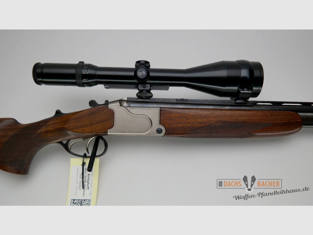 BBF Bockbüchsflinte Krieghoff Ultra Kal. 12/70 + .30 R Blaser mit S&B 2,5-10x56