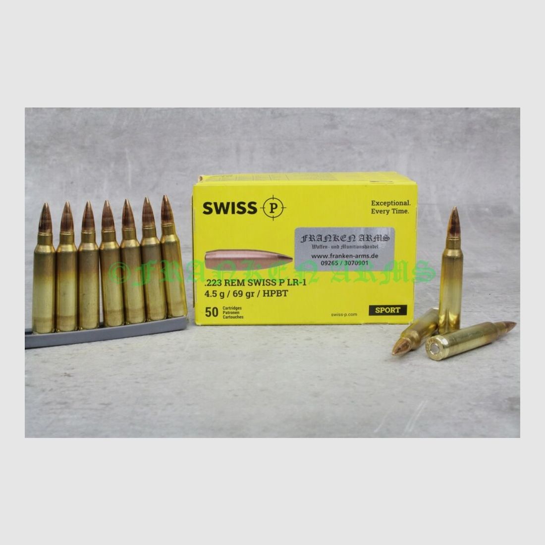 Swiss P .223 Rem. LR-1 HPBT 69gr. 4,5g 50 Stück Staffelpreise