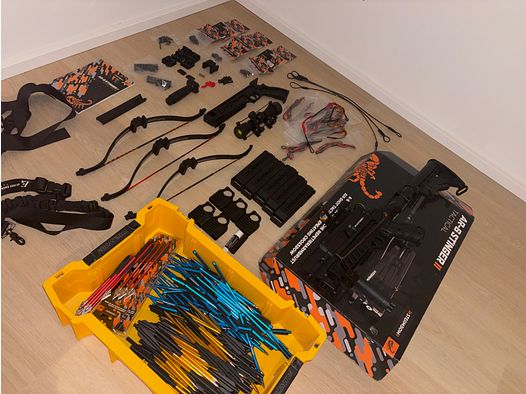 Steambow AR-6 Stinger II Tactical Complete Set | over 260 arrows | PRO Throwing Arm | like new