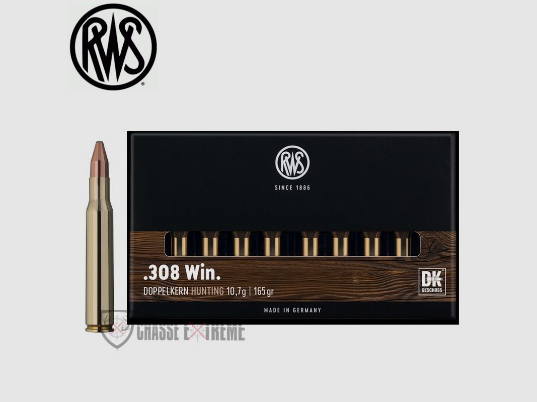 20 Patronen RWS Kal. 308 Win 165gr DK