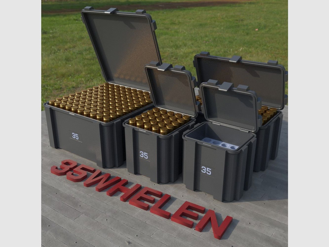 Filamelt scatola per munizioni / .35 Whelen / 'coperchio a ribalta' / scatola per cartucce, scatola per munizioni, immagine 3 di 8