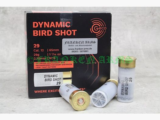 GECO Dynamic Bird Shot 12/65 29.0G 25 pieces bulk prices