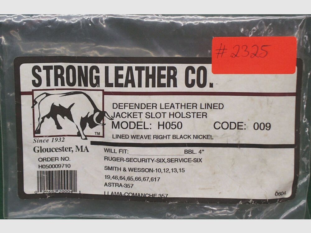 Strong Leather Co. Leder Holster 4" Zoll, Model: H050 9
