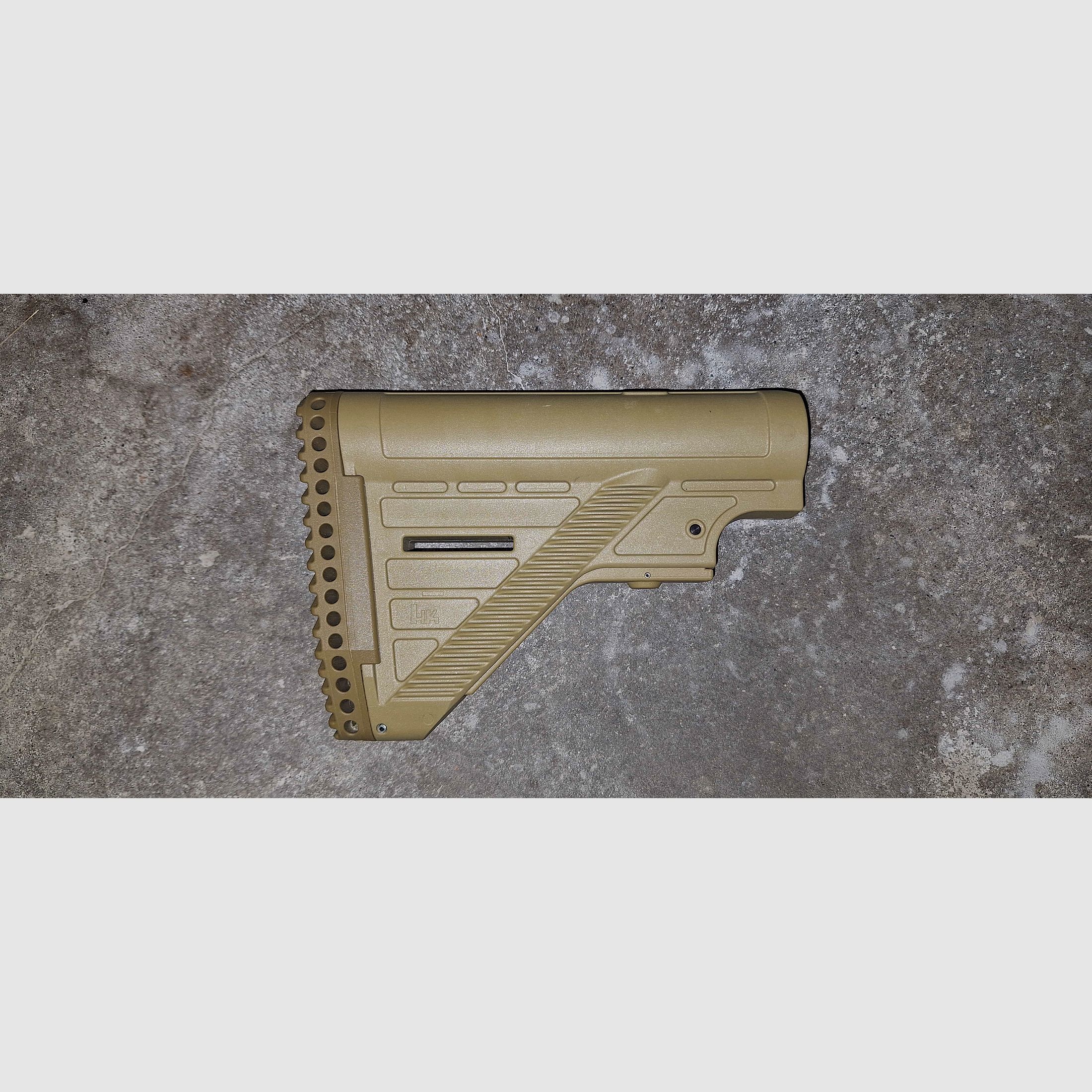 Heckler & Koch Slim Line Stock MR308 RAL8000 | Originalonderdeel | Schoudersteun | Schubschaft | Buttstock