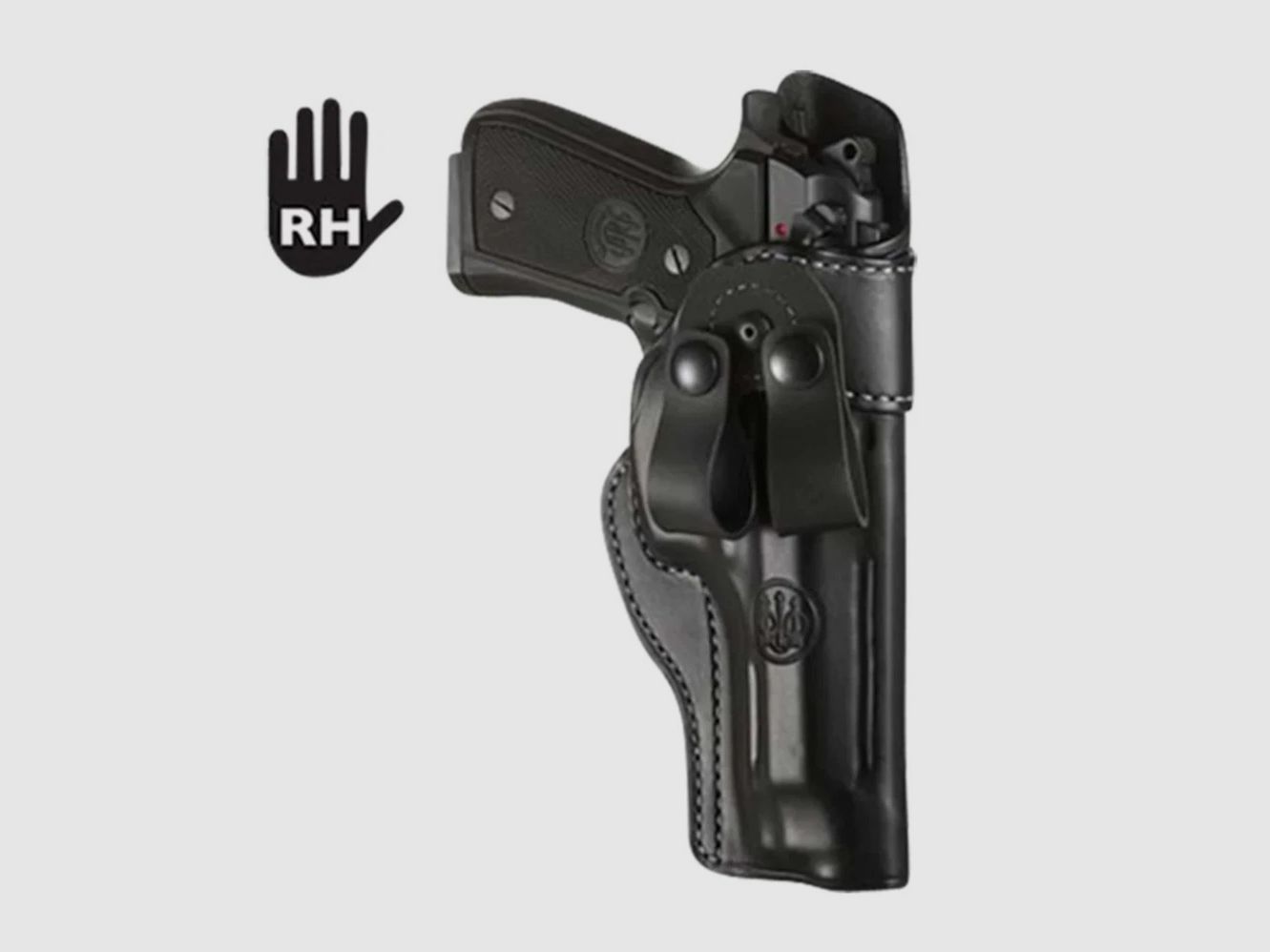 Beretta Mod. 01 para Serie 92/96, funda de cuero diestro, negra, E01114