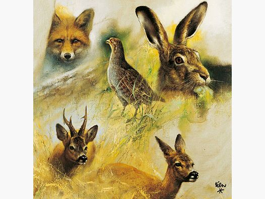 Serviettes croquis d'animaux gibier