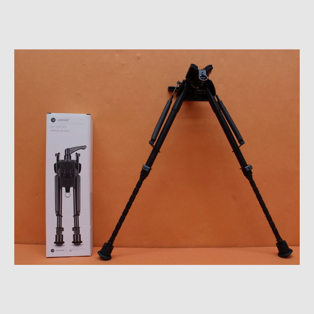 HAWKE HAWKE Bipiede a Due Gambe Tilt (70006) Altezza 9-13"/ circa 23-33 cm, con snodo girevole, regolazione a scatti