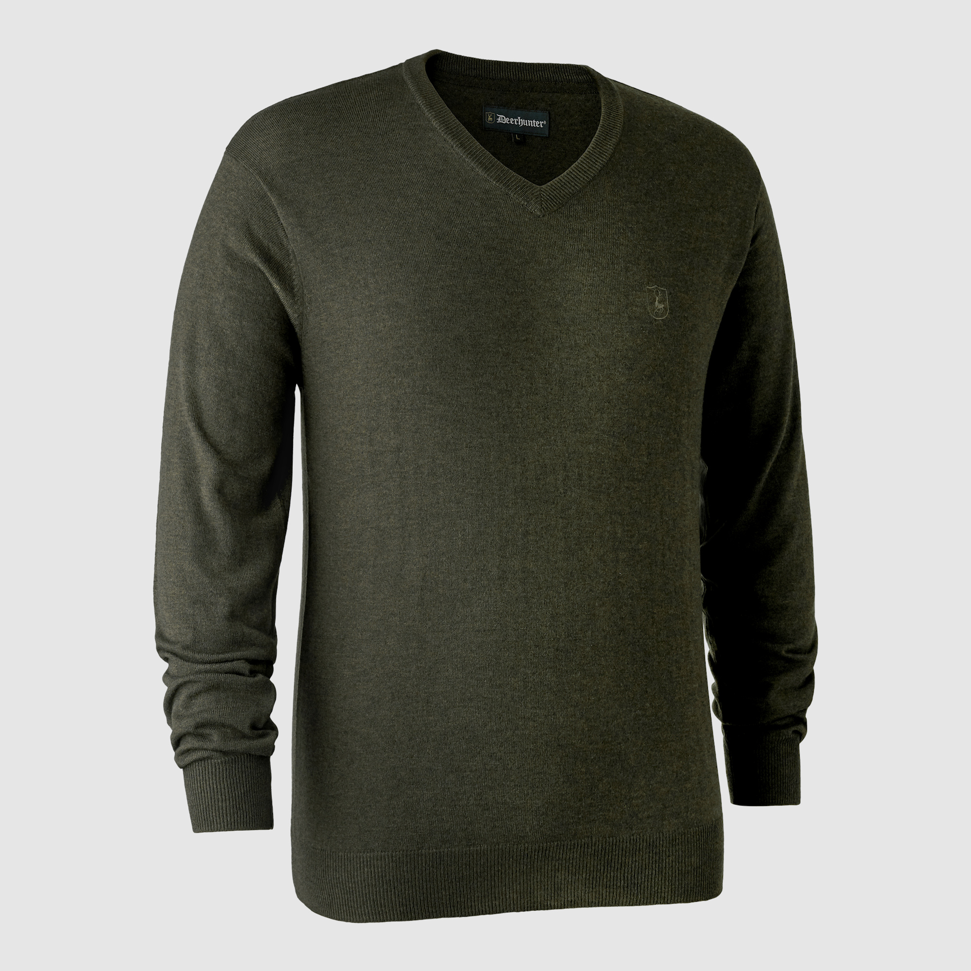 Deerhunter Kingston Knit con scollo a V Verde Melange XL