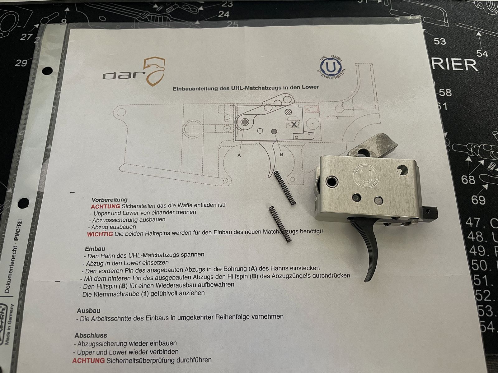 UHL afzuiging Matchafzuiging voor AR15 / AR-15