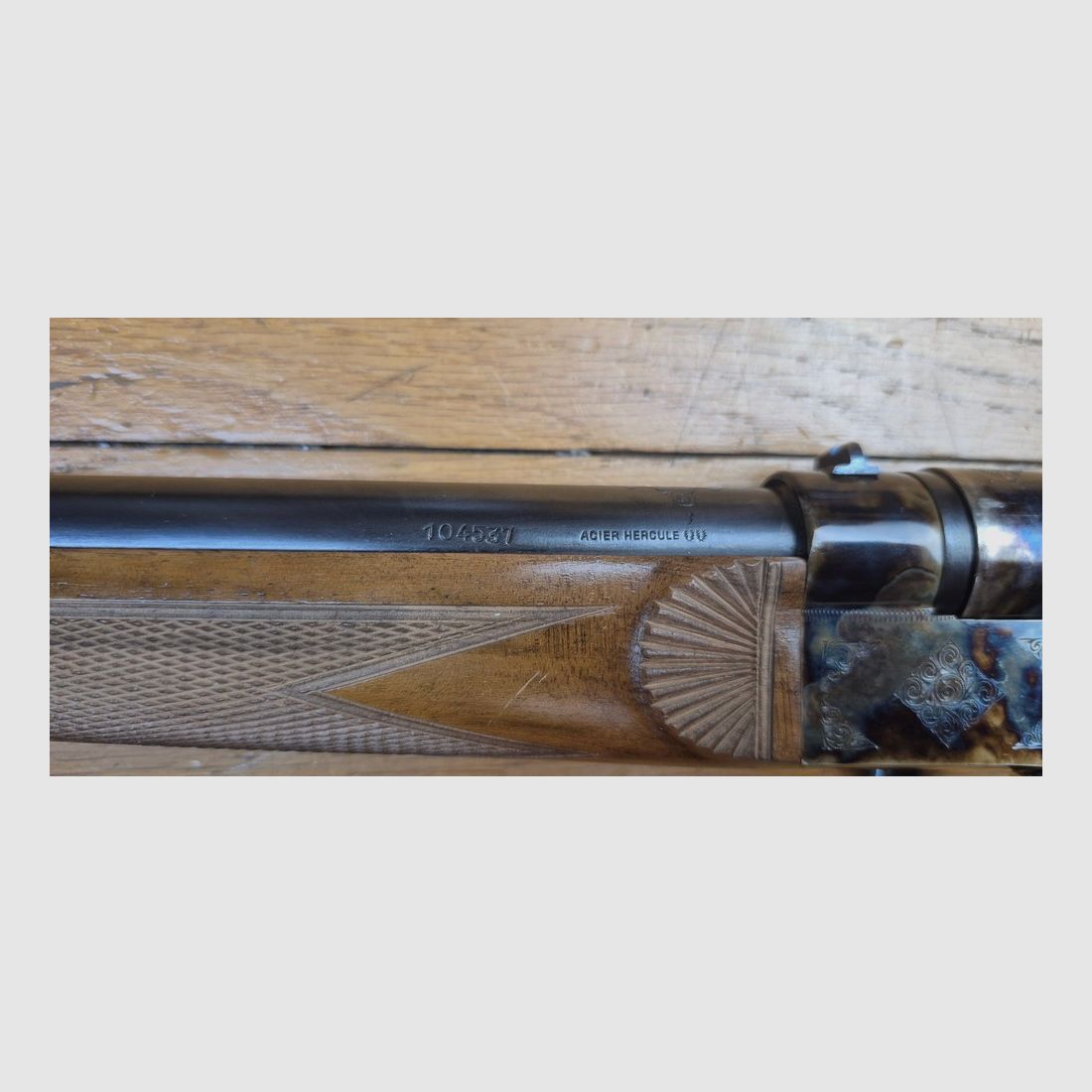 Wunderschöne Büchse des Buffalo-Systems von 1894 – Version „Luxe“ – Manufacture de Saint-Etienne – Kal. 12mm/410 – Eine der Ersten – Traumhafte Jaspage – 100% Brünierung – Kategorie D – Selten in diesem musealen Zustand – TBE+++, Bild 39 von 44