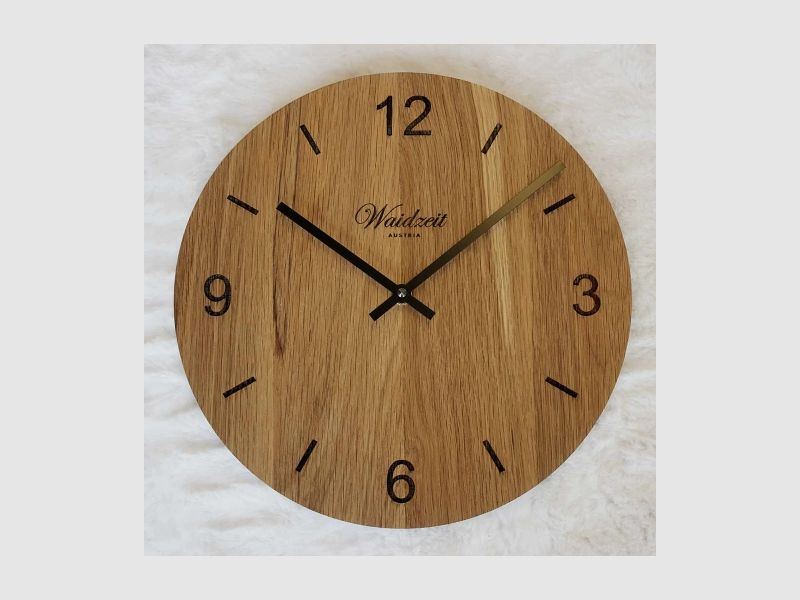 Orologio da parete Tempus in legno di quercia