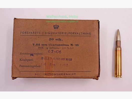 Dänisch unbekannt Büchsenpatrone .30-06/M48