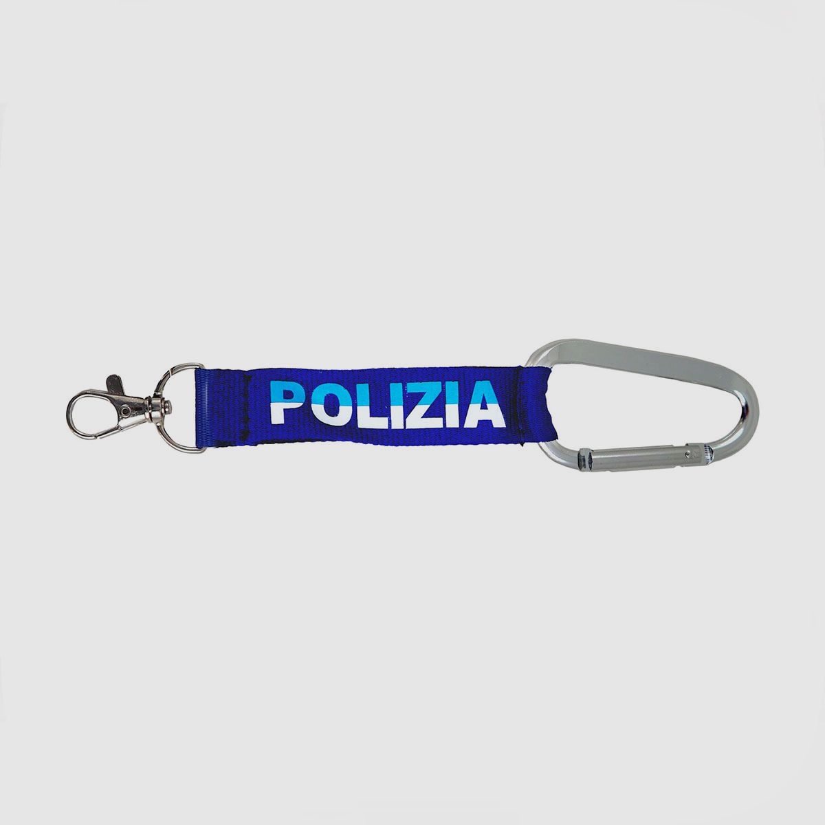Fabric Keychain with Carabiner State Police