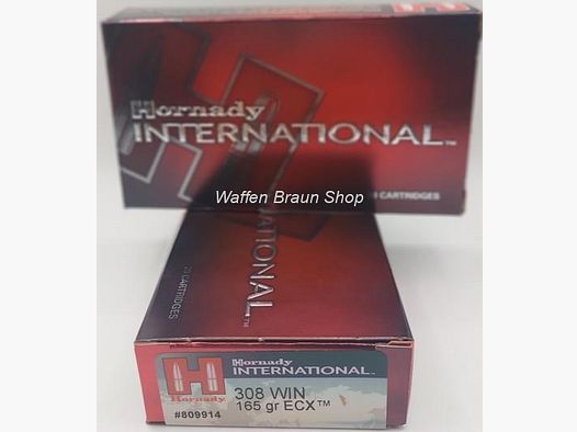 Hornady cal-. .308 Win 165 gran ECX 20 piezas