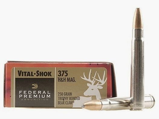 Federal Premium Trophy Bonded Bear Claw .375 H&H Mag. 250GR bonded RN 20 cartouches