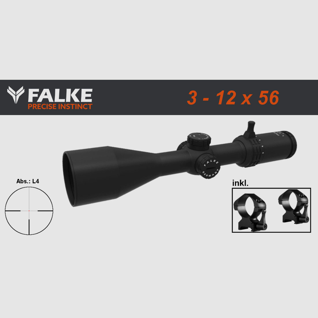 Bergara B14 B&H Prohunter LINKS Lochschaft mit Falke 3-12x56 fertig montiert / Optional: Brenner Schalldämpfer