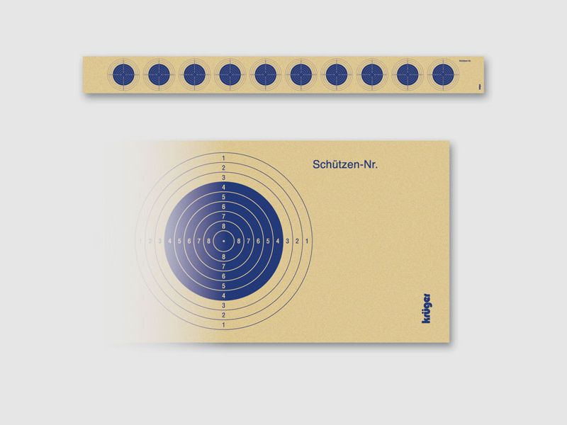 Krüger-Schießscheiben LG-Bänder schmal 10er blau m.Nr. Schießscheiben