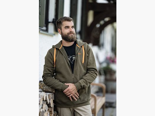 Chaqueta con capucha Blaser verde oliva