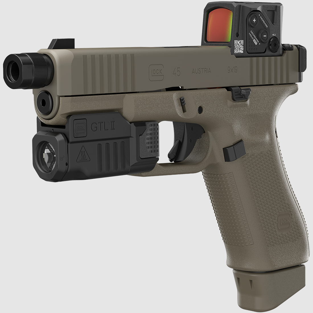 Glock 45 Gen 5 MOS/FS/M13,5x1L/ – “Hunter Edition – GTL II + Aimpoint COA Combo” – 9mm Para
