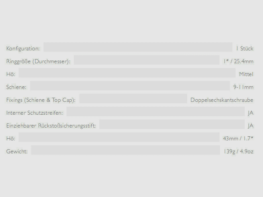 HAWKE 22104 25,4mm Ringmontage Mittel für 9-11mm Schiene Zielfernrohr-Halterung