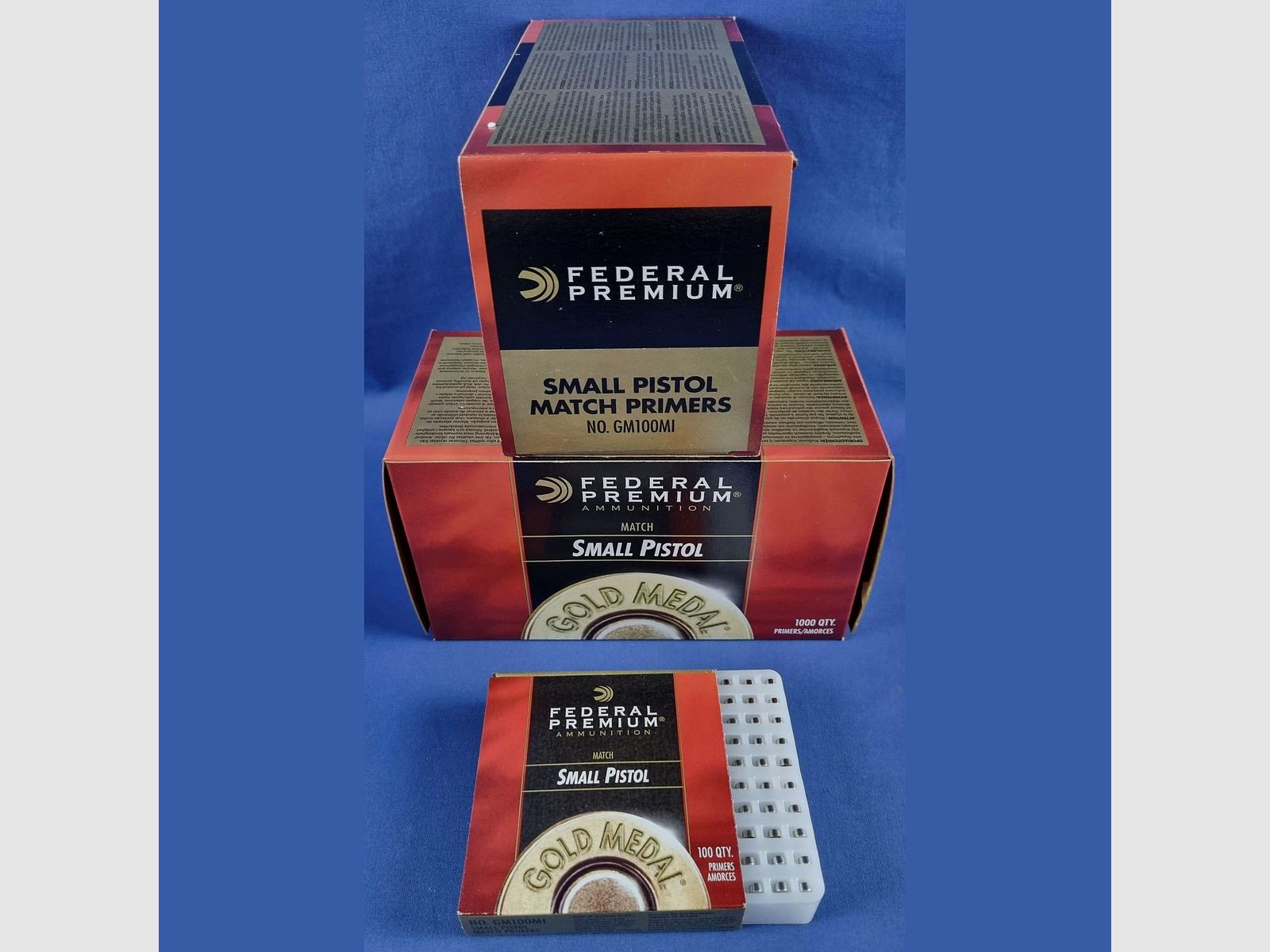 Federal Small Pistol Match Primers Gold Medal Match NO. GM100M