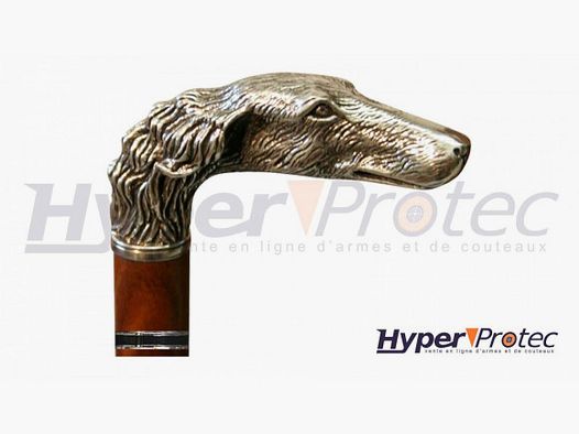 Hundeschwertstock mit bronzefarbenem Griff und kreuzförmiger Klinge