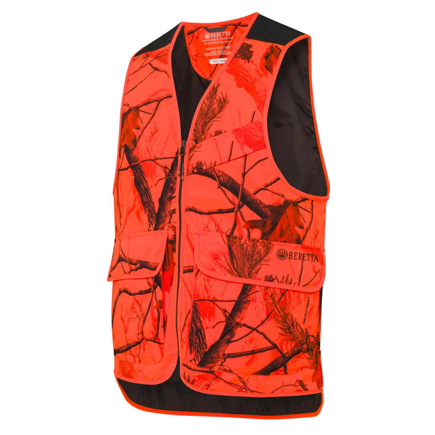 Gilet unisex arancione/camo, immagine 1 di 4