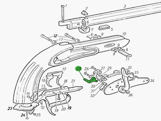 Abzugsstange fĂĽr Perkussionspistole Chiappa Napoleon Le Page, Ersatzteil