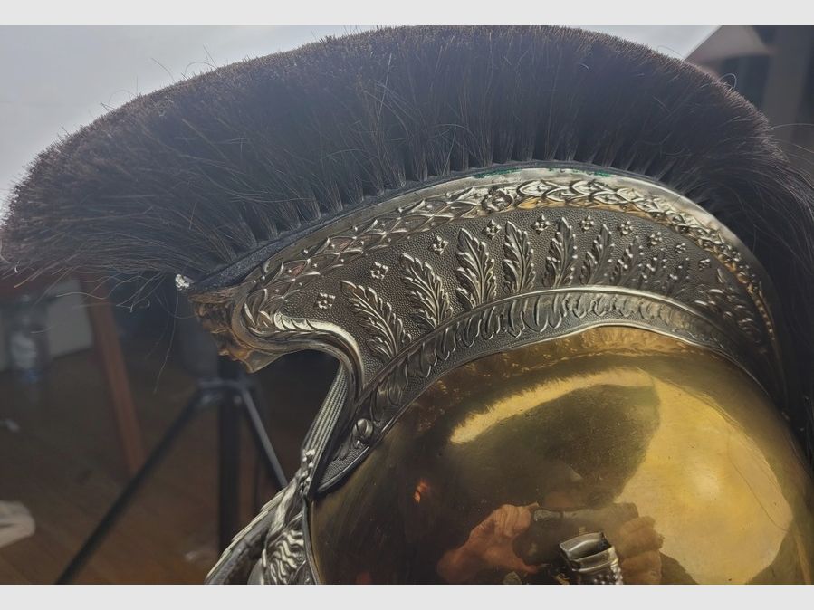 Zeer mooie helm van de rijdende gendarmerie – Mod 1912 – schaal in perfecte staat – manen aanwezig – "Franck et fils" – TBE++, afbeelding 9 van 21