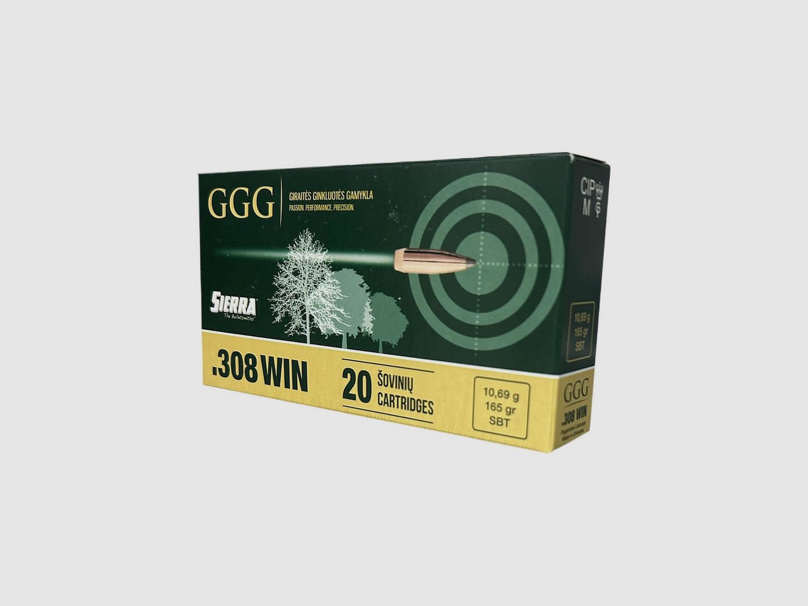 Cartuchos GGG cal. 308 Winchester bala Sierra GameKing SBT 165 gr 20 pzs, imagen 1 de 2