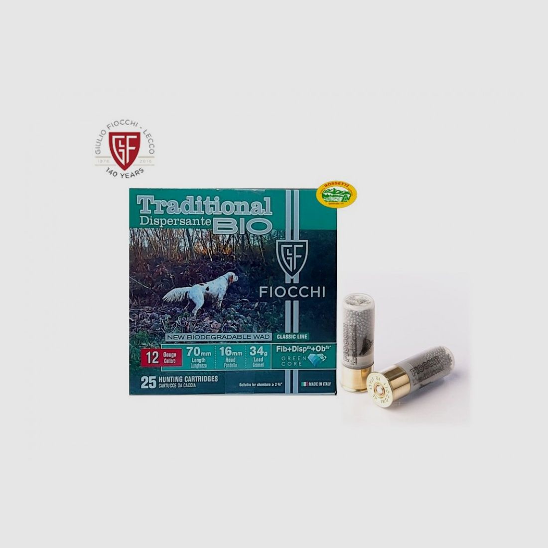 FIOCCHI Patronen Traditional Dispersante Bio Kal.12 gr.34 pb.10