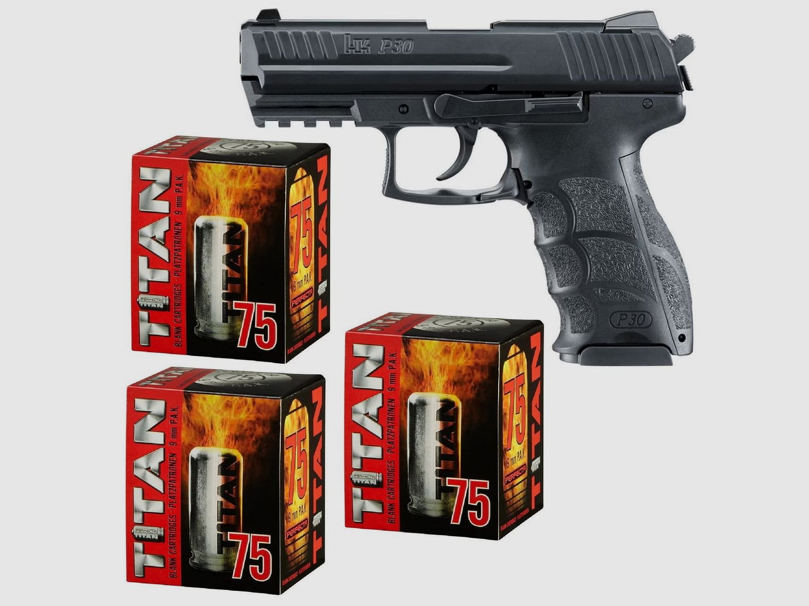 Silvester Feuerwerk Set Heckler & Koch P30 Schreckschuss