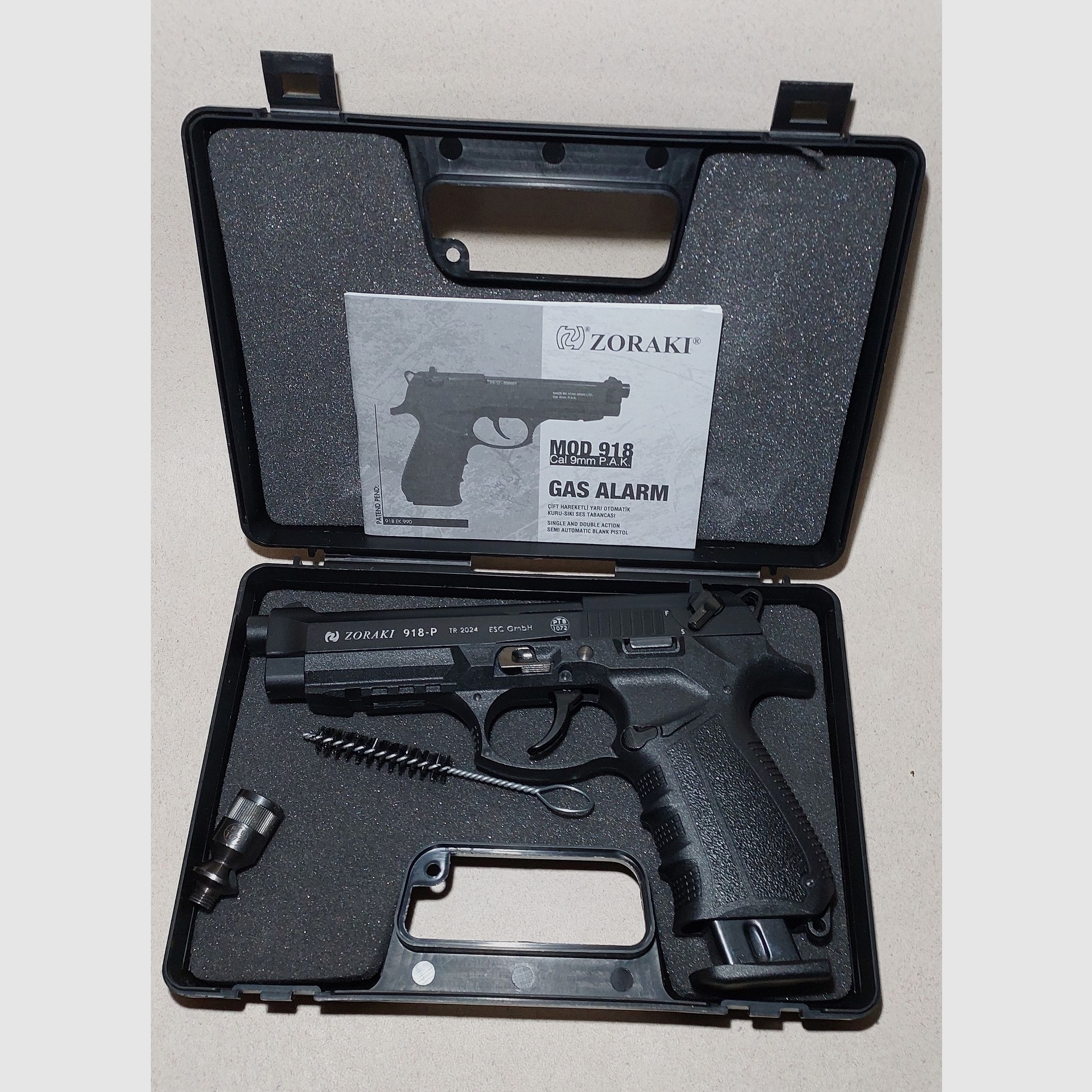 Zoraki 918-P Schreckschusspistool 9 mm P.A.K. 918 PTB 1072 met koffer