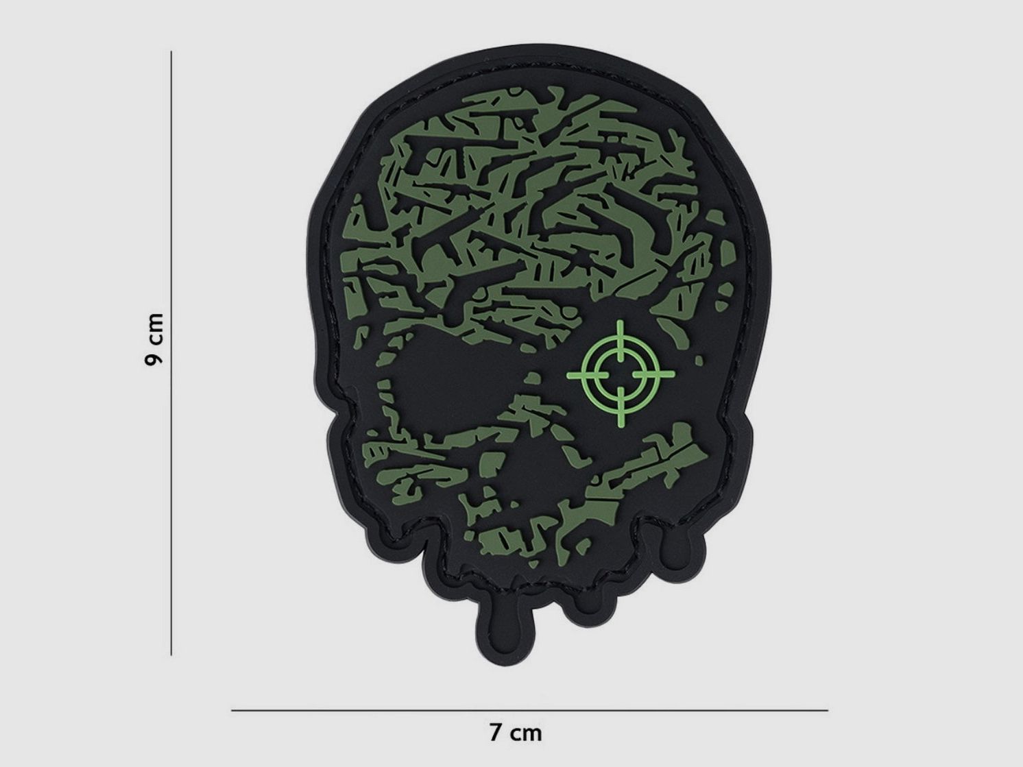 Patch PVC Ziel Auge Totenkopf OLIV