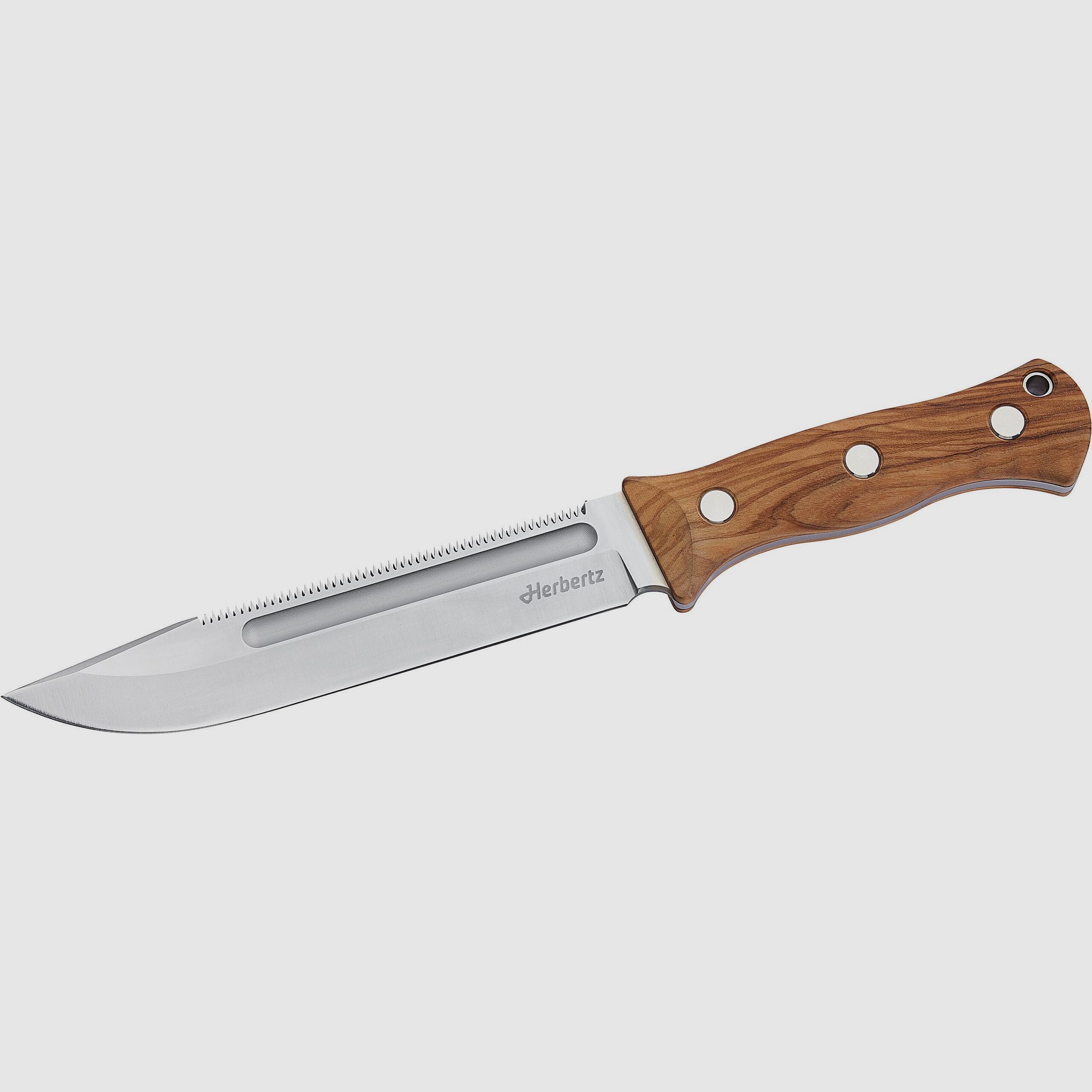 Herbertz Outdoor- und Survivalmesser D2 mit Olivenholzgriff