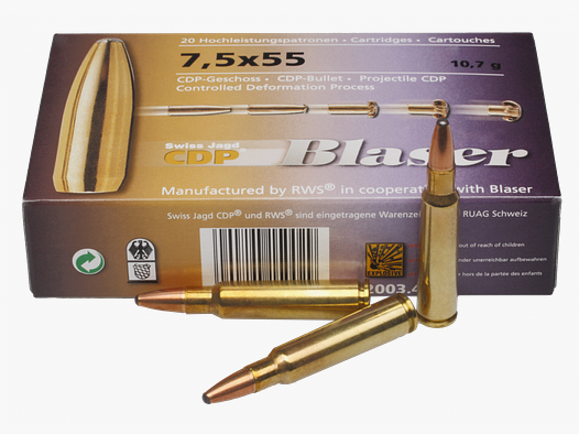 7,5×55 SWISS CDP 10,7g / 165grs