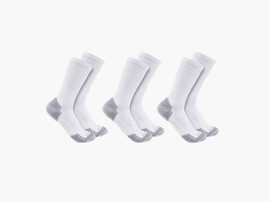 Chaussettes Carhartt Midweight en Mélange de Coton 3-pack Hommes Blanc XL
