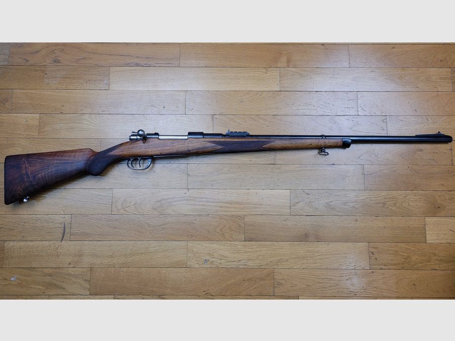 Außergewöhnliche Rival Büchse – Kaliber 10,75 x 68 – Katalog der Manufaktur – hervorragende Verarbeitung Dumoulin – sehr schöner Schaft mit Riffelung – Stetcher-Abzug – Mechanik ebenso hervorragend wie schnell – prächtiger Lauf – sehr schöne Brünierung – perfekter Zustand, Bild 2 von 35