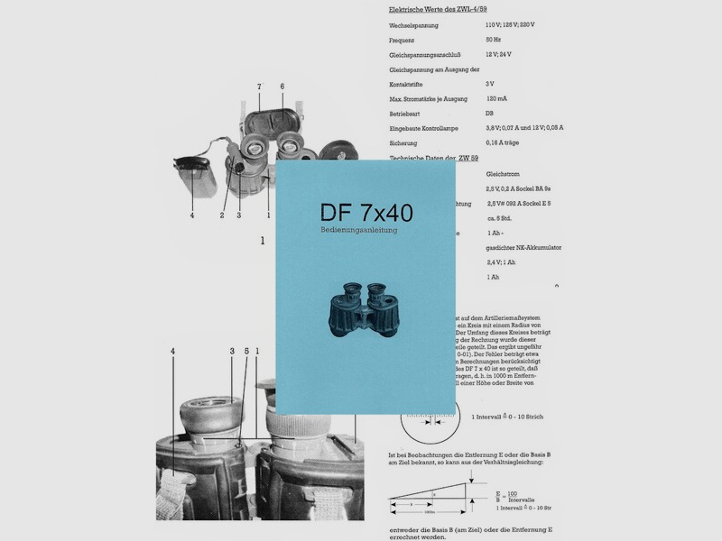 Nachdruck DDR NVA Bedienungsanleitung Doppelfernrohr DF 7x40