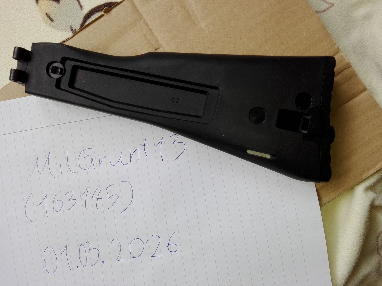 Original IZHMASH Polymer AK74M 5.5mm Pin/Pin Folding Stock, 100 Series AK folding stock (newer version with the slot for the butt pad strap)