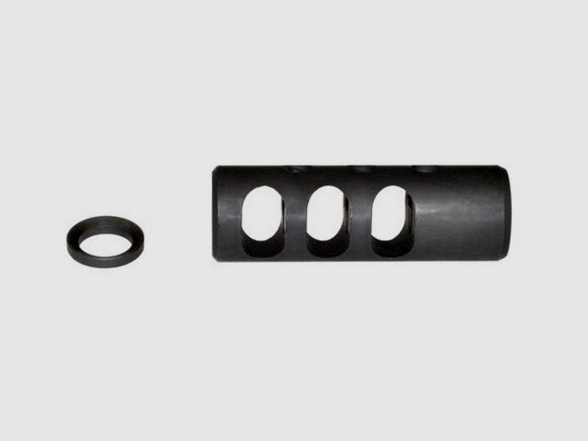 ADE AR15 muzzle brake black steel for caliber .223/5.56 with 1/2x28 thread, Bild 8 von 12