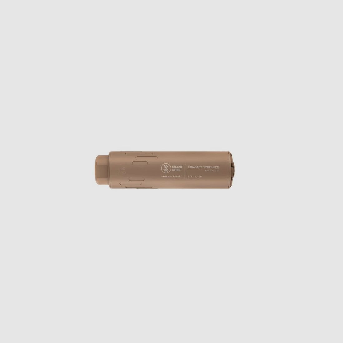 Silent Steel Compact Streamer stainless steel body + flow suppression unit 5.56 FDE W/Muzzle Brake, Bild 4 von 6