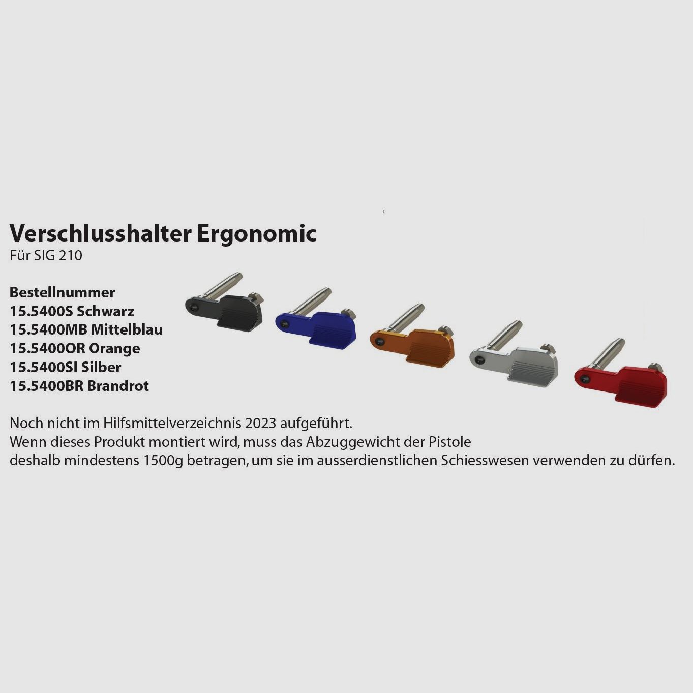 Wyss Verschlusshalter Ergonomic SIG P210