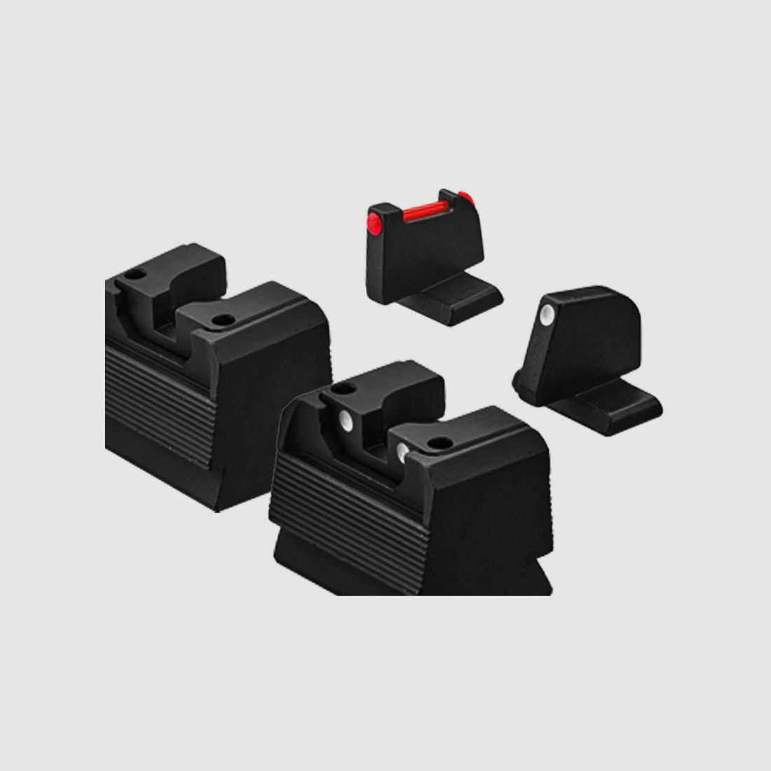 LPA Sights Red-Dot kompatibles Visier RDS Kontrast für WALTHER PDP Schwarz mit rotem Fiber-Korn