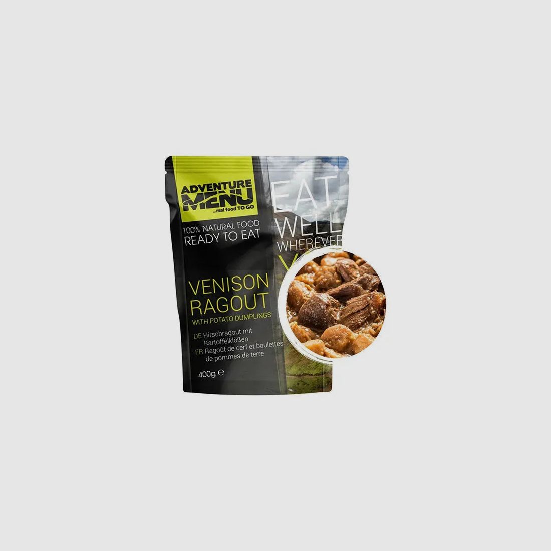 Adventure Menu Hirschragout mit Kartoffelklößen