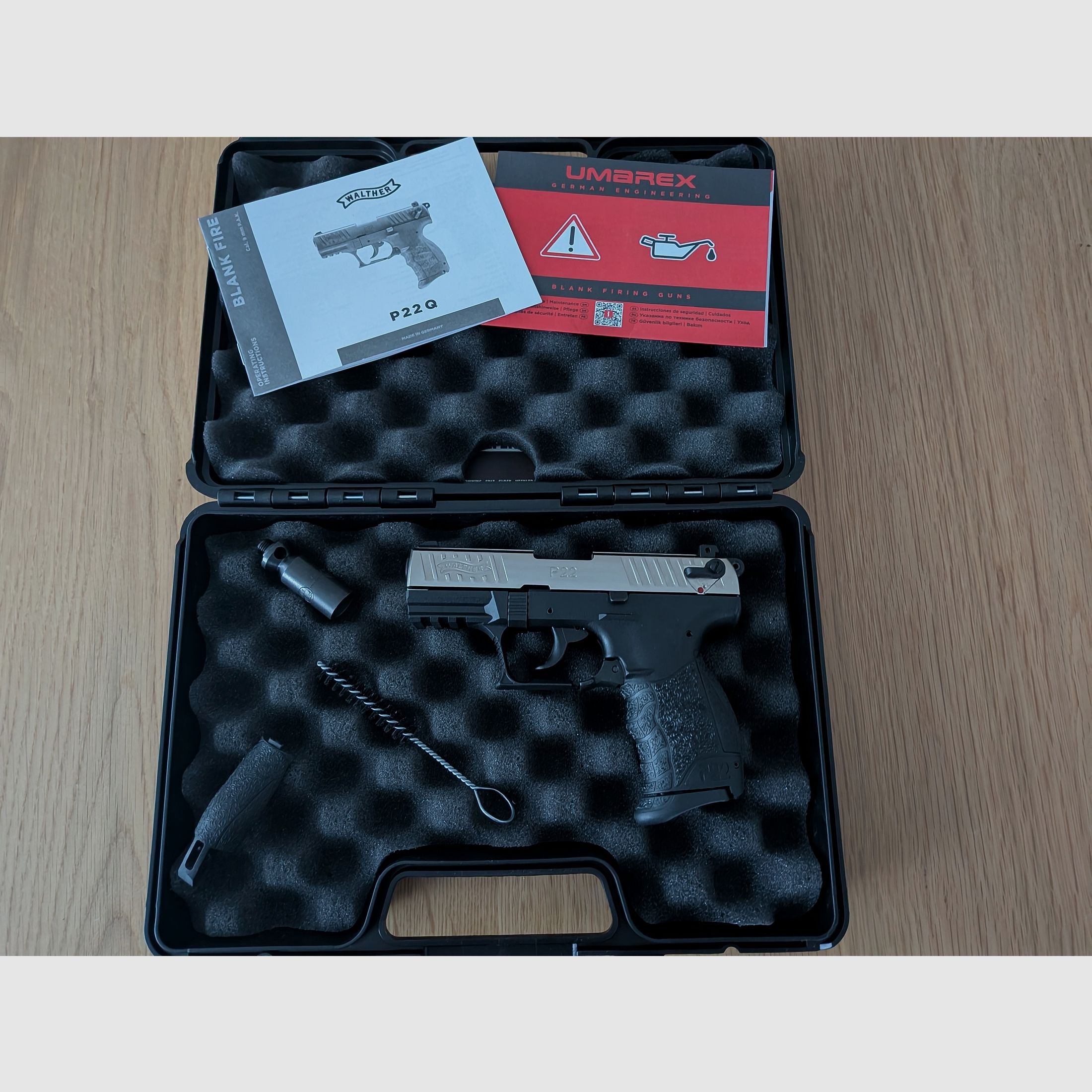 Walther P22Q Nickel 9mm P.A.K. ++ NEU++P 22 Q Schreckschuss Pistole