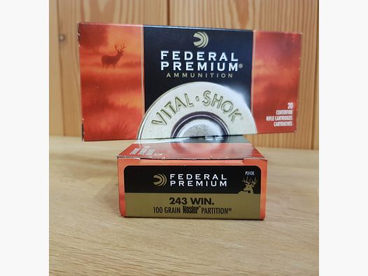 FEDERAL MUNITIONEN CAL. 243 PARTITION 100 GR.