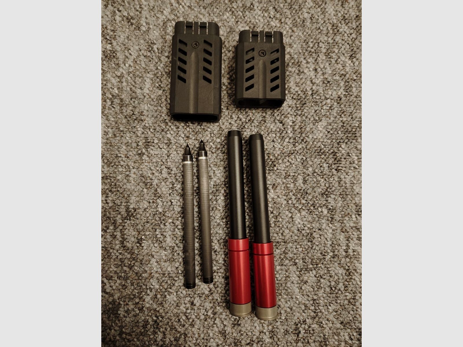 Accessoires voor AEA Scuba Ringer MK2 | 2x Startbuis & 2x Vervangcartouche & 4x Pijlen / Bolzen & Vuladapter Vulnippel evenals Behuizing verlenging (kort en lang) | NIEUW