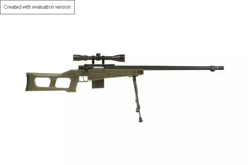 ASG sniper rifle WELL MB4409D – with scope and bipod – olive, image 8 of 16